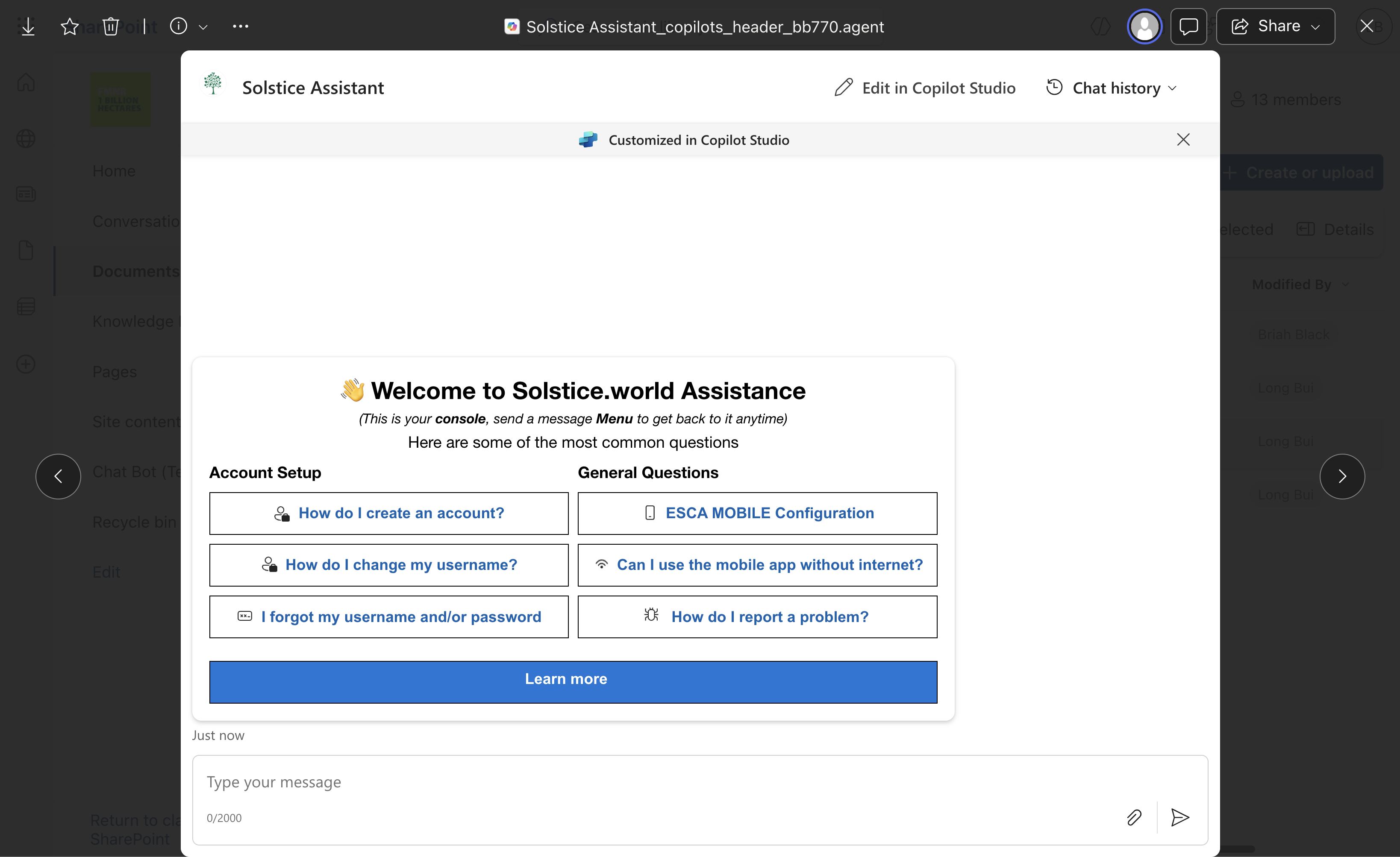 Solstice Assistant conversation flow