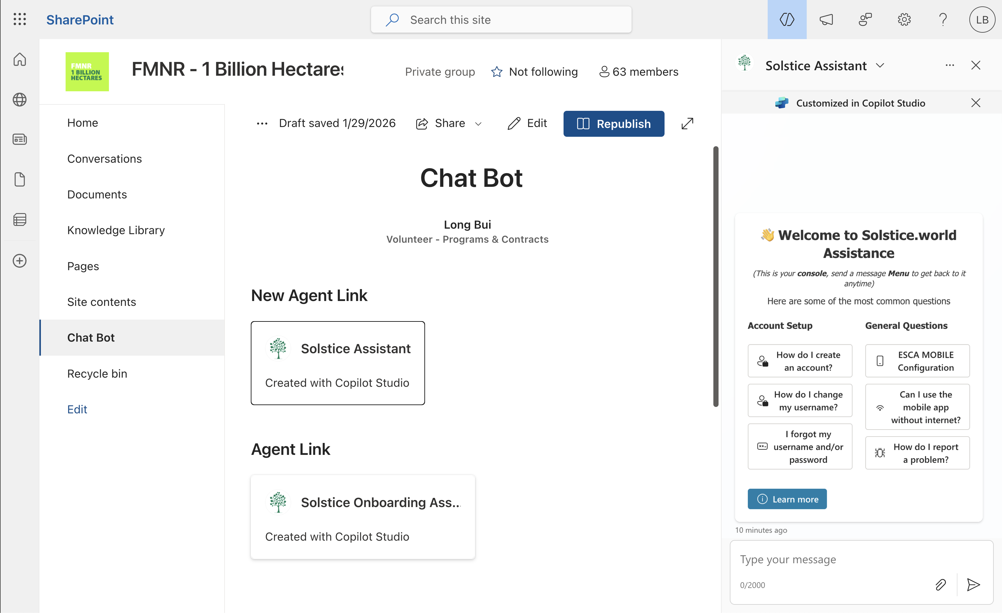 World Vision Solstice Copilot assistant